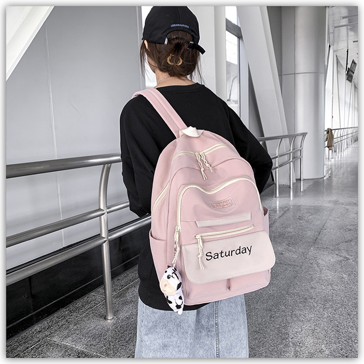 Schoolbag Female Korean High School Student Multi-layer Large-capacity Backpack Grade Five, Grade Six Junior High School Student Versatile Ins Backpack display picture 43