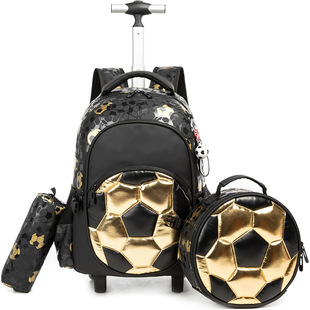 Cross-border New Primary School Rod Backpack Large Capacity Schoolbag Waterproof Football Backpack Weight Reduction Backpack Customized