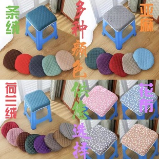 Square stool cover square stool cushion thickened cotton non-slip square seat cover linen stool cover four seasons wholesale