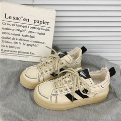 Japanese-style college-style canvas shoes for women, 2024 spring new Korean version, versatile and fashionable live-streaming white women's sneakers