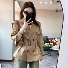 高级感风衣外套女秋季新款女装卡其色英伦风小个子收腰显瘦大衣潮