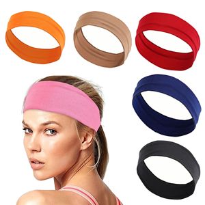 2pcs Elastic sweat-absorbent running fitness sports dance practice headband colorful Yoga Aerobics headband hair accessories Turban Bandanas