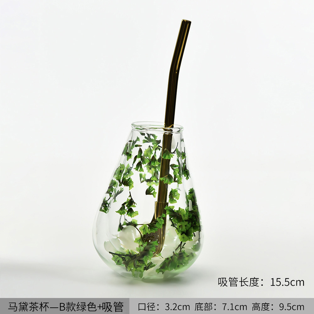 Matte cup taza de doble capa con alto contenido de borosilicato taza de flor eterna taza de té de yerba argentina taza de café de alto valor