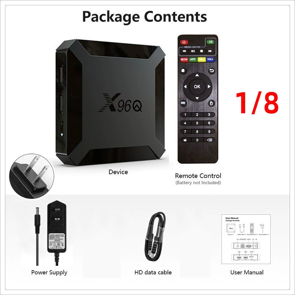X96Q набор канал Android 10 Quanzhi H313 4k HD умный плеер 2ГБ/16ГБ tvbox