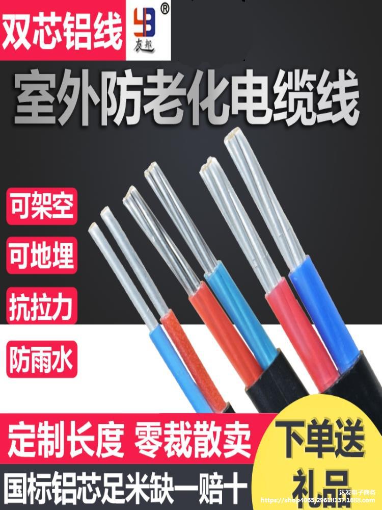 铝电缆线户外电缆外电2国标平方电线10双3用户4铝线25芯6芯护套家