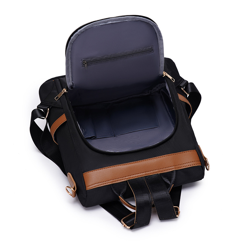 Amazon nueva mochila antirrobo de tela Oxford casual, moda femenina, color de contraste, mochila de viaje multifuncional al aire libre