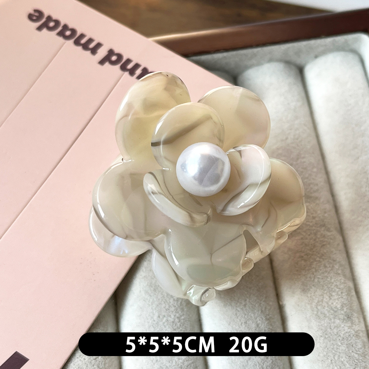 Camellia coreana, clip de agarre de ácido acético, clip de tiburón de alto nivel, clip de cabello de cabeza posterior, adorable cabello de niña, adornos de cabello dulces