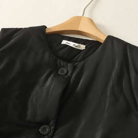 佛系复古短款无袖背心棉服马甲女禅意新款秋冬季宽松休闲保暖禅修