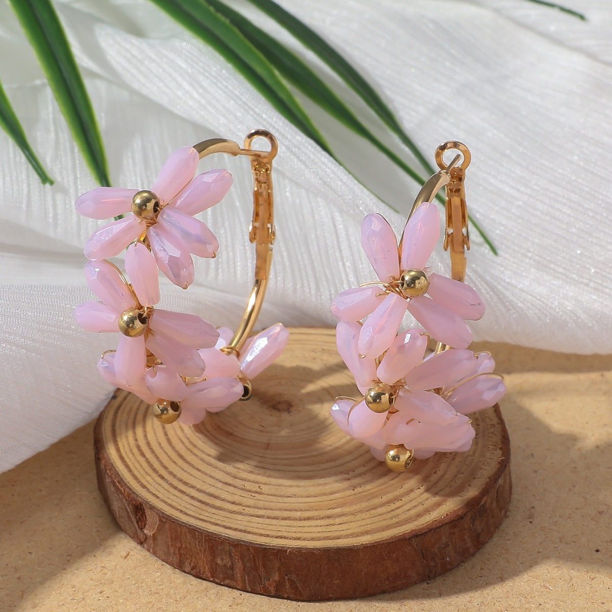 20g Weight 304 Stainless Steel Ear Needle Material Earrings Classification 1 Pair Quantity Holiday, Travel Occasion Artificial Crystal Material Flower Pattern All Seasons Season Women's Gender Vacation, Classic Style Style 1 Pair Vacation Classic Style Flower Artificial Crystal Earrings 13