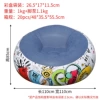 Spherical blue sofa, graffiti