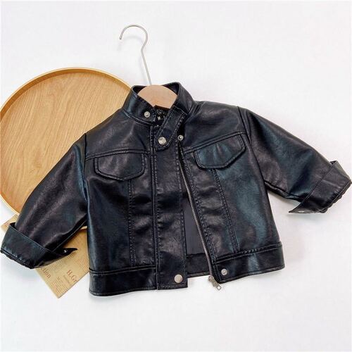 Children's motorcycle leather jacket  new spring, autumn and winter girls' jackets boys' style jackets 6356