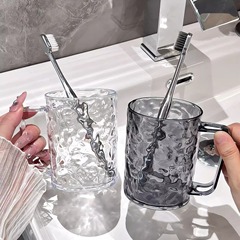 高颜値氷河紋嗽カップ家庭用カップルが歯を磨いて洗杯歯カップ歯筒大容量透明カップ