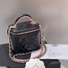 23p Xiaoxiangfeng カラーブロックミニハンドルボックスバッグ化粧品バッグミラーポータブルクロスボディチェーンバッグ女性用