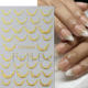 FULL BE New Nail Art Stickers Ins French Bronzing Scrub Metal Golden Line Adhesive Nail Stickers