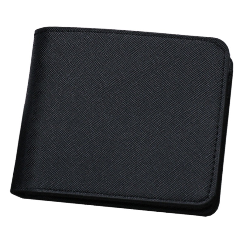 Cartera corta ultrafina para hombres Cartera horizontal de cuero suave para jóvenes Cartera de negocios Posición multi-Tarjeta puede contener Licencia de Conducir Hombres