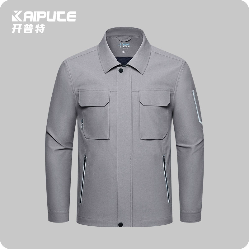 Трансграничная рабочая одежда куртка мужской сплошной цвет износостойкий воздухопроницаемый весной и осенью механика для ремонта печати