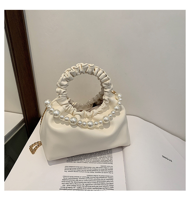 Großhandel Plissierte Perlenkette Einfarbige Handtasche Nihaojewelry display picture 122