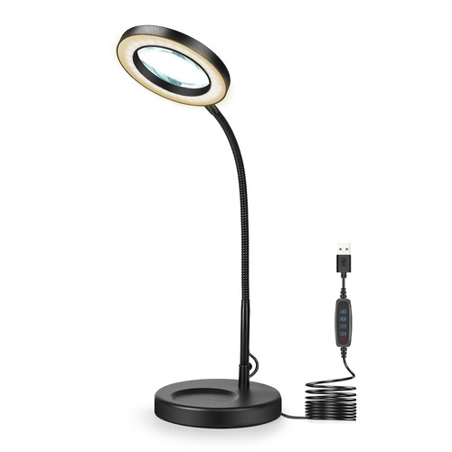 Factory direct supply led folding magnifying glass lamp clip-on electronic maintenance lamp usb reading book lamp