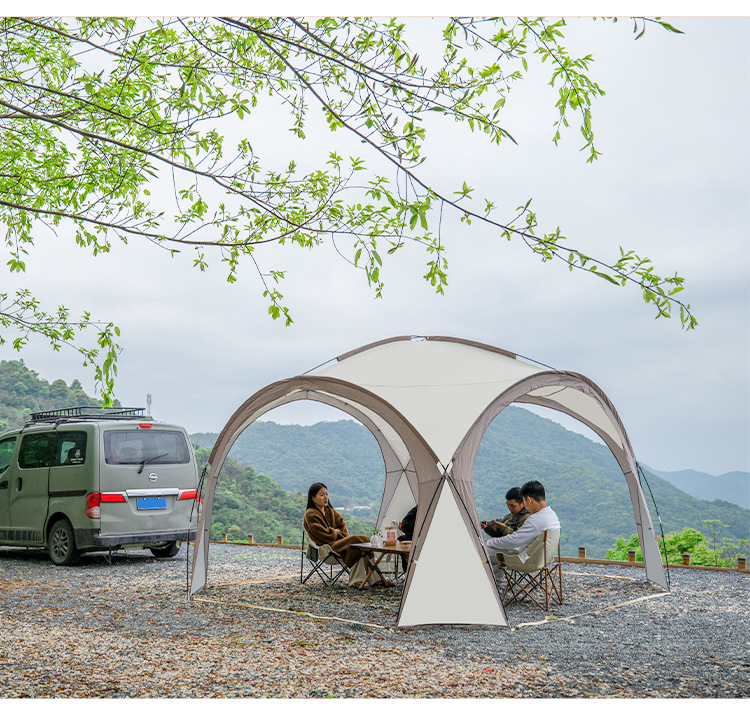 Dome-Style Canopy Tent, Large Sunshade Shelter, Sun Protection, Outdoor Camping, Windproof and Rainproof Folding Equipment