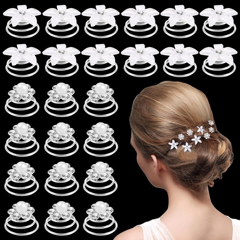 真珠のU型のヘアピンのヘアピンのビーズの花の髪とフォークの髪のドリルの花嫁の髪の花のフォークのU型のヘアピンの女性|undefined