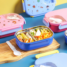 304不锈钢加水保温饭盒 儿童饭盒迷你便当盒可微波带盖学生餐盘