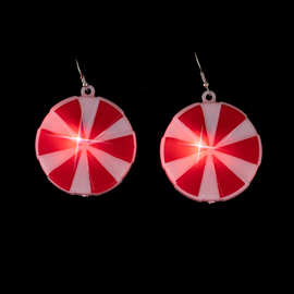 酷莱思特圣诞节饰品LED灯系列耳环小礼品糖果发光耳环