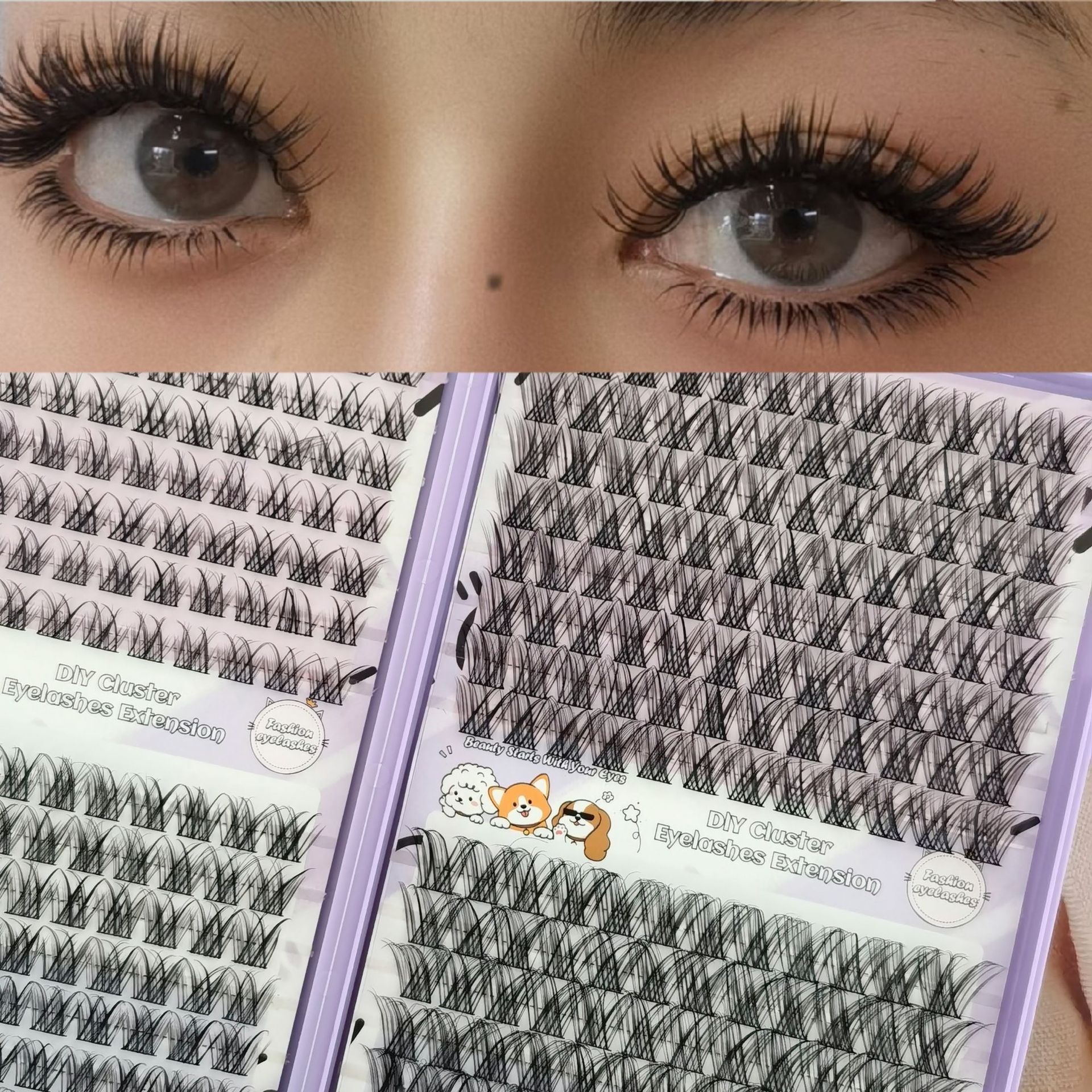 32 rows of dense DlY lashes 080