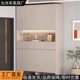 鞋柜室内门口外楼道入户玄关柜一体靠墙走廊用大容量鞋架奶油风