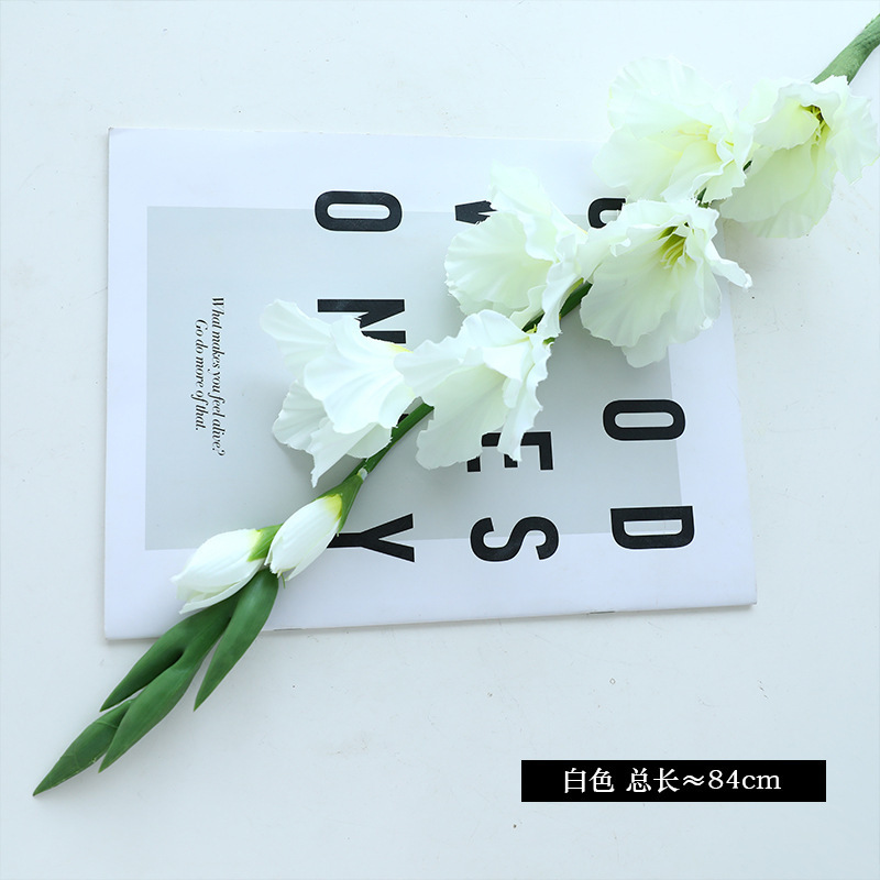 高档长枝宝石剑兰仿真花假花绢花摆设客厅餐桌花艺摆件落地装饰品|undefined