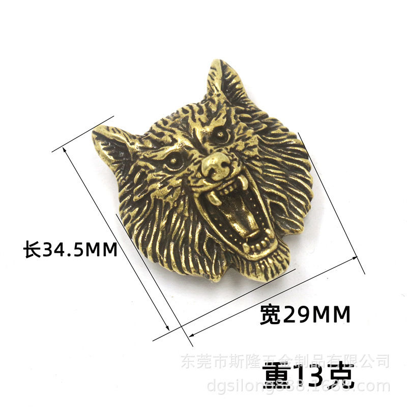 늑대 머리 천 버클