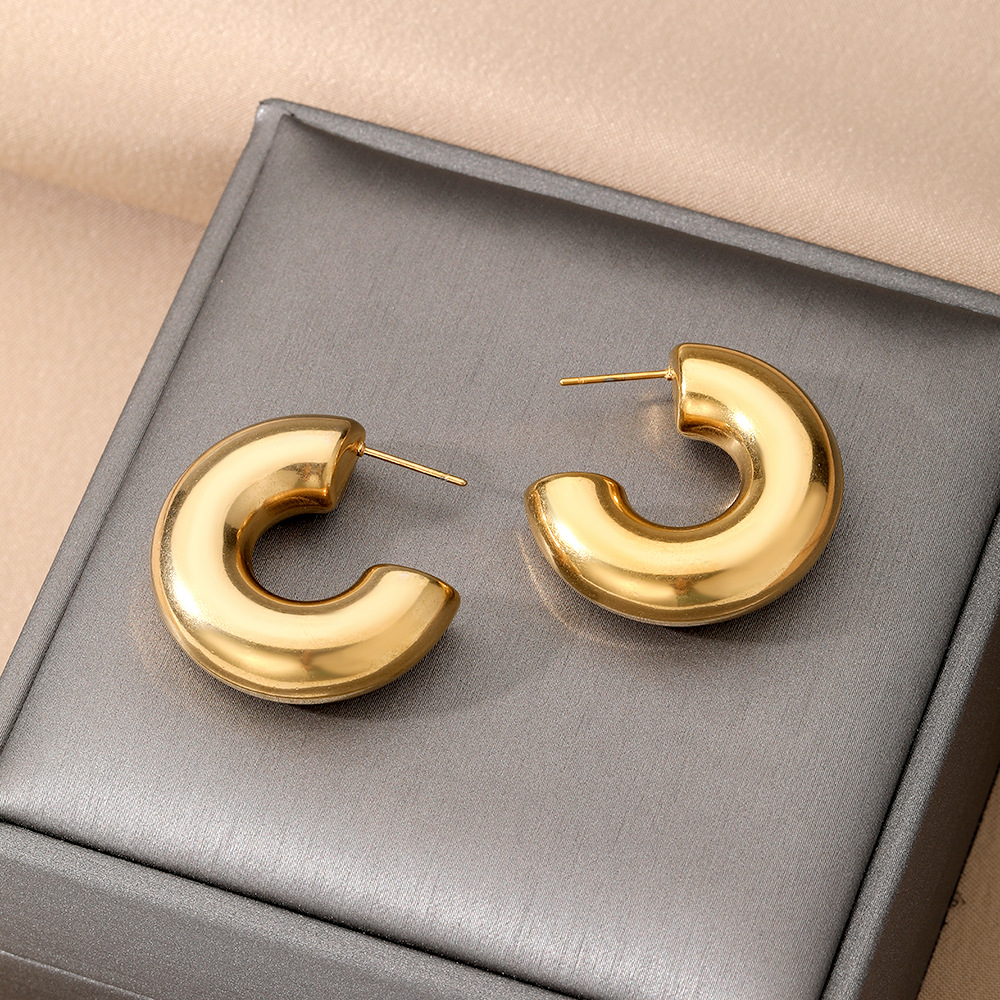 Women's Gender Plating Design 1 Pair Retro Lady Geometric Plating Stainless Steel Ear Studs