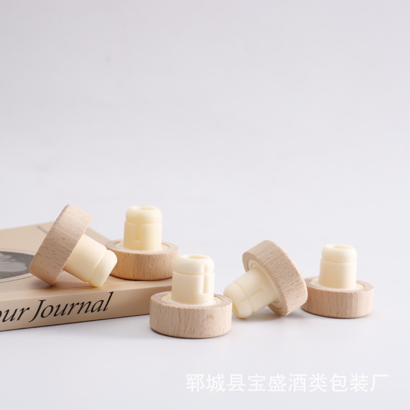 Manufacturer Wholesale T-Shaped Cork Red Wine Wooden Cap Red Wine Cork Glass Bottle Cap Polymer Bottle Stopper Conical Stopper