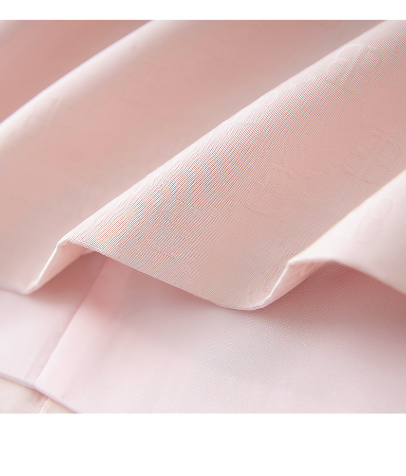 Đầm suông tay ngắn cổ tròn chất liệu tơ nhân tạo dệt jacquard thanh lịch — màu hồng chi tiết 21