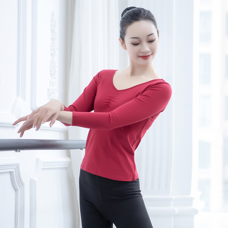 形の服の成人のダンスの練習服の女性の上着の芸考の訓練服の形のヨガの服の半袖のダンスの服|undefined