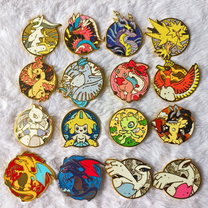 Pokémon Brooch, Pet Elf, Alien World Monster Elf, Metal Backpack Enamel Pin Decorative Badge