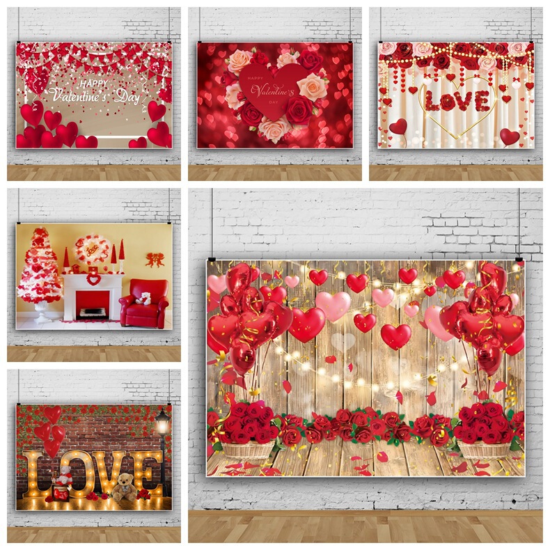 Love Balloons, Roses, Proposal Setup, Photo Studio Photography Background Cloth Banner Love Balloons, Roses, Proposal Setup, Photo Studio Photography Background Cloth Banner
