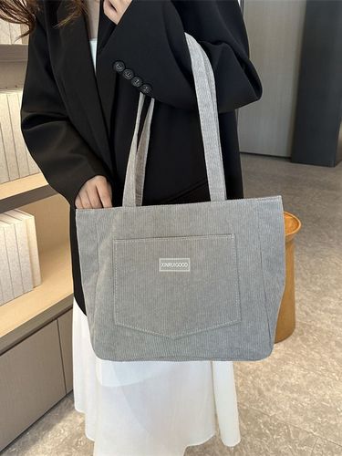 Large-capacity tote bag for women, trendy corduroy shoulder bag, Instagram-style underarm bag, handheld handbag