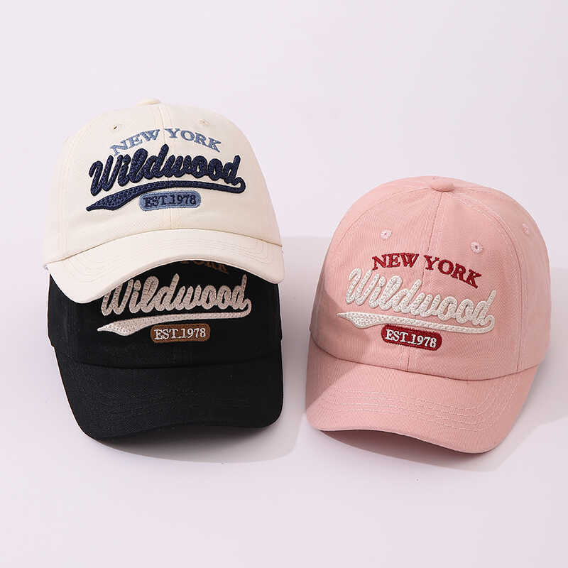 Sombreras de béisbol coreanas para niños primavera y otoño retro letras coreanas bordadas varones y niñas caprichos de boca de pato