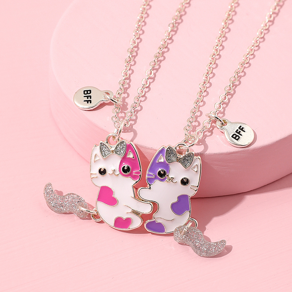Cute Cat Alloy Kid's Pendant Necklace display picture 2