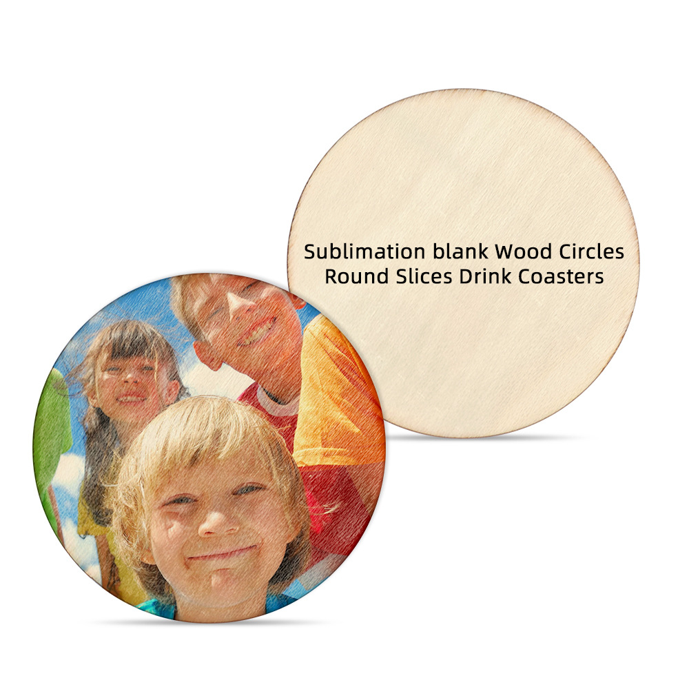 Fábrica directa almohadilla de taza de madera redonda / etiqueta de edad DLY material al por mayor