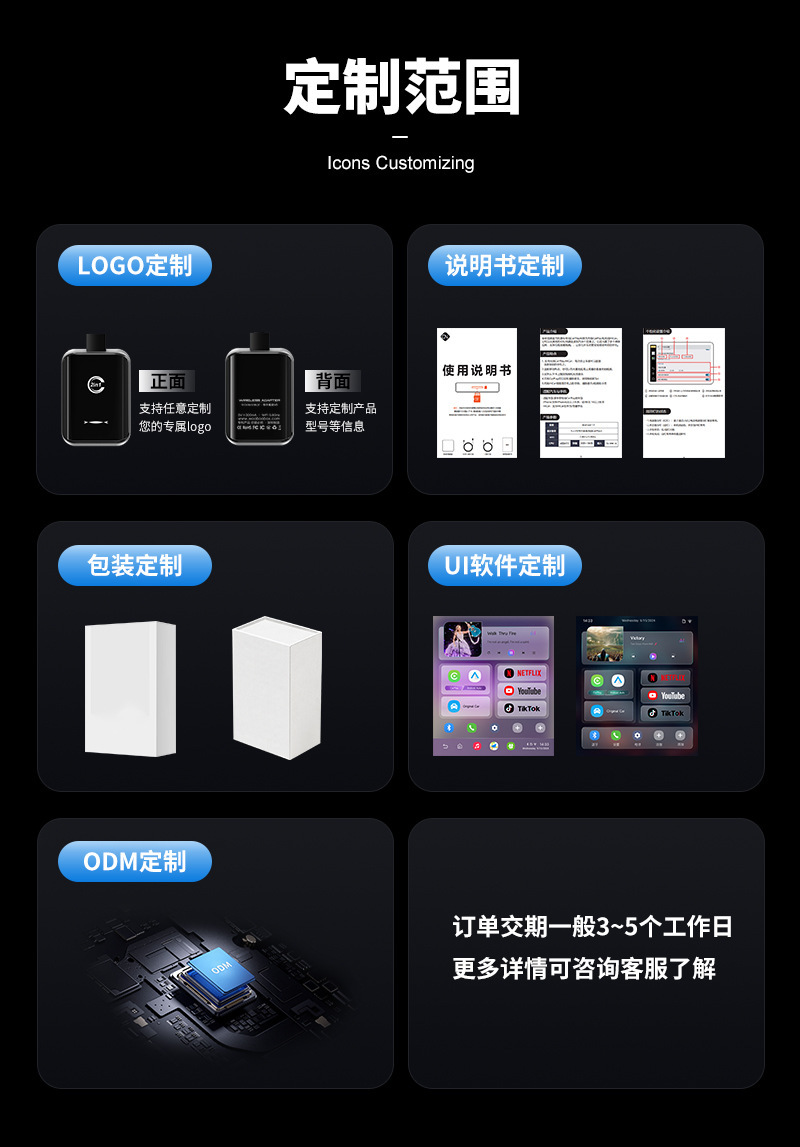 Cross-Border Factory Source: Portable 2-in-1 Wireless Carplay Smart Android Auto Box for Vehicle Connectivity