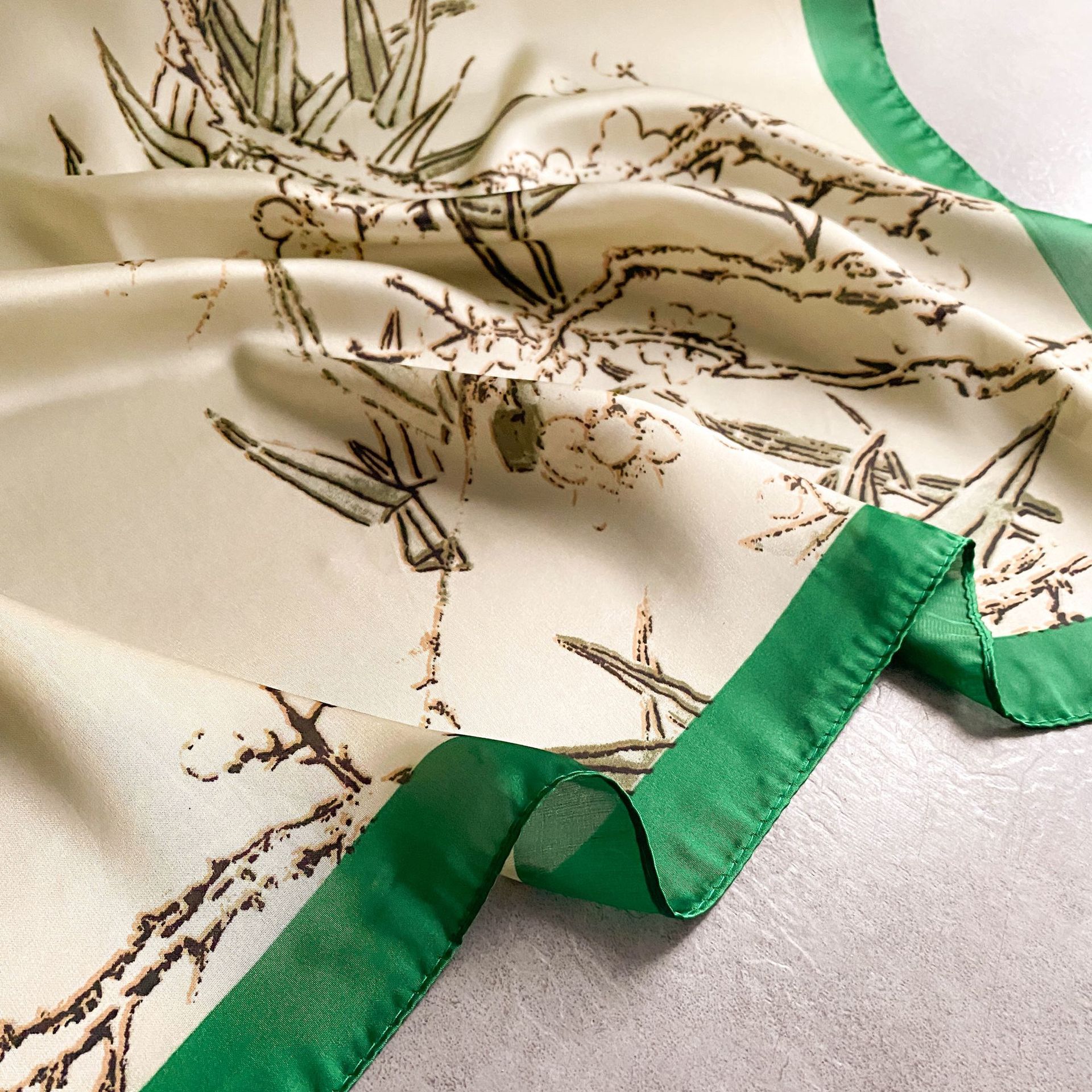 Silk Scarf For Women Printed Square Neckerchief Versatile Shawl_voghion.com