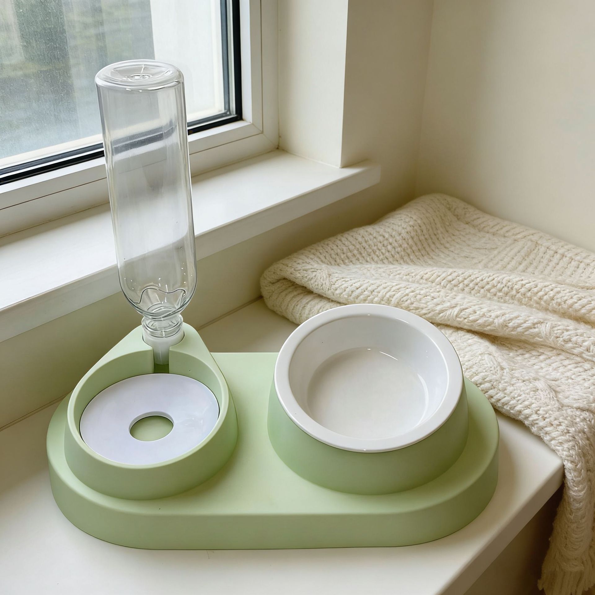 배 모양의 녹색 세라믹 모델