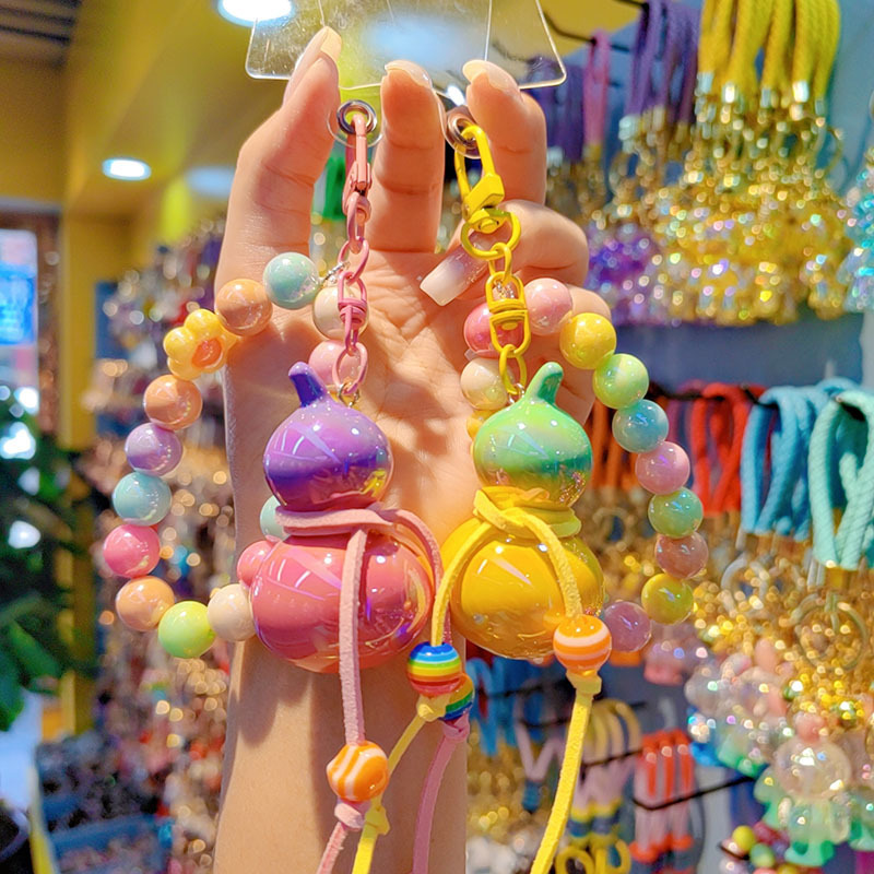 Original Transparent Electroplated Gourd Keychain Car Key Pendant Bag Key Chain Mobile Phone Pendant Small Gift