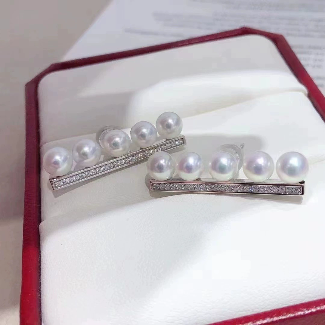 Аксессуары с жемчугом, серьги, круглые бусины, S925, 4–5 мм