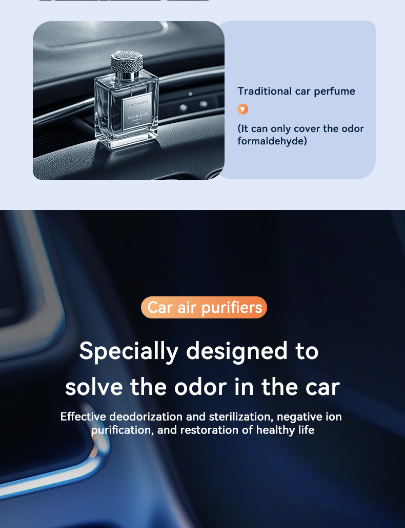 Car Appliances Mini Air Purifier Dust Removal Second-Hand Smoke Odor Haze Purifier Car Gift Marketing