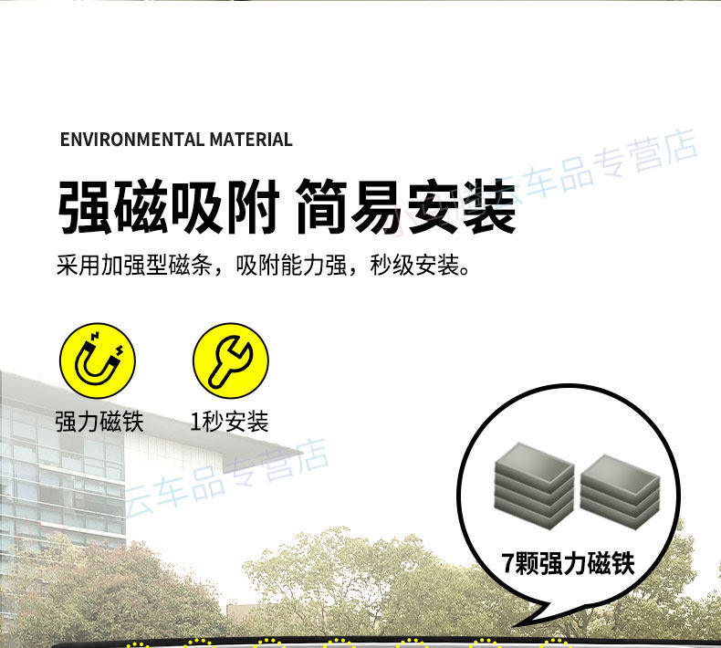 Car Window Sunshade Curtain for Rear Seats, Magnetic Car Window Shade for Side Windows