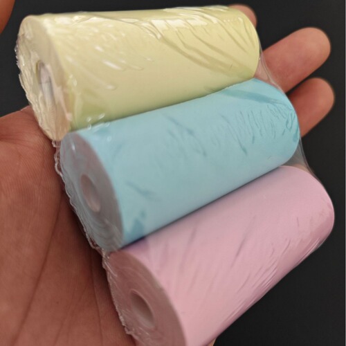 Mini printer thermal paper 57*25mm self-adhesive sticker color paper cashier receipt paper wrong question printing paper