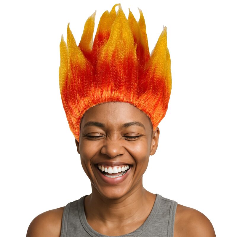 Trolls Flame Head Wig Dragon Ball Son Goku Super Saiyan Anime Cosplay Wig