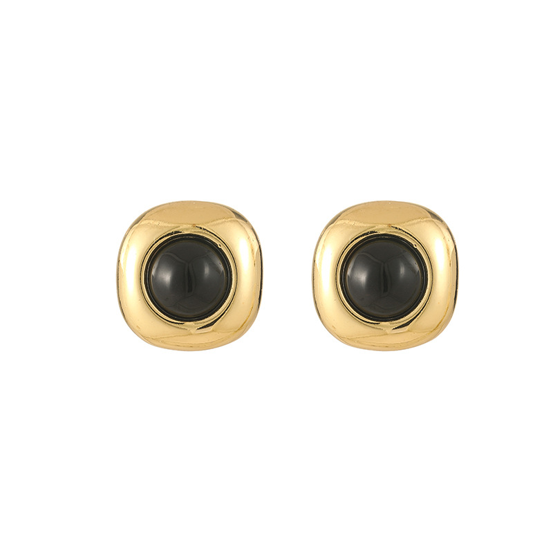 14g Weight Titanium Steel Ear Needle Material Ear Studs Classification 1 Pair Quantity Daily, Street Occasion Titanium Steel Material Geometric Pattern All Seasons Season Women's Gender Plating Design Retro, Classic Style Style 1 Pair Retro Classic Style Geometric Plating Titanium Steel Ear Studs 9